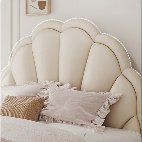 Figueroa Microfiber Leather Flower Shaped Headboard Modern Bed Frame