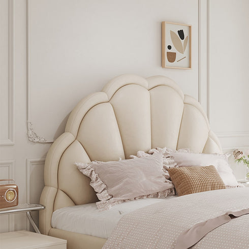 Figueroa Microfiber Leather Flower Shaped Headboard Modern Bed Frame