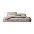 Lucas Suede Fabric Pillow Shaped Headboard Floating Bed Frame