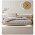 Lucas Suede Fabric Pillow Shaped Headboard Floating Bed Frame
