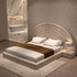 David Suede Fabric Wide Curved Headboard Bed Frame with Bedside Table