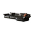 Flower Designed Luxury Black Calf Leather Sofa Interior Sectional Couch