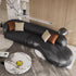 Gene Black Calf Round Multi Seater Sofa Luxury Interior Curved Sectionl Couch