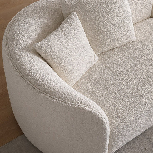 Gene Boucle Round Shaped 4 Seater Sofa Luxury Interior Curved Couch
