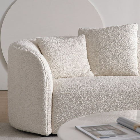 Gene Boucle Round Shaped 4 Seater Sofa Luxury Interior Curved Couch