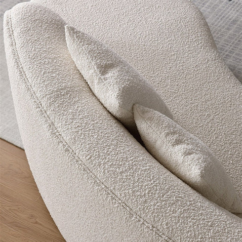 Gene Boucle Round Shaped 4 Seater Sofa Luxury Interior Curved Couch