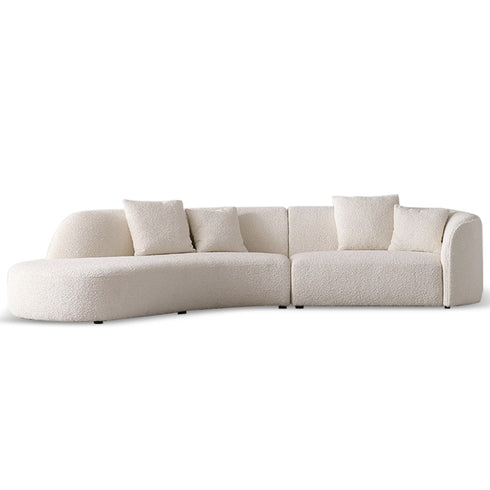 Gene Boucle Round Shaped 4 Seater Sofa Luxury Interior Curved Couch