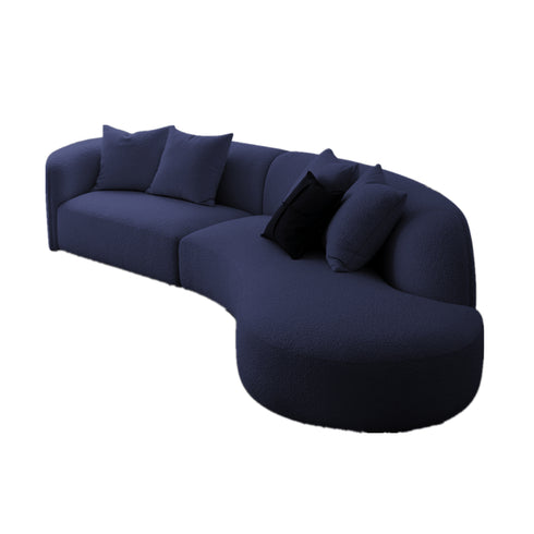 Gene Boucle Round Shaped 4 Seater Sofa Luxury Interior Curved Couch