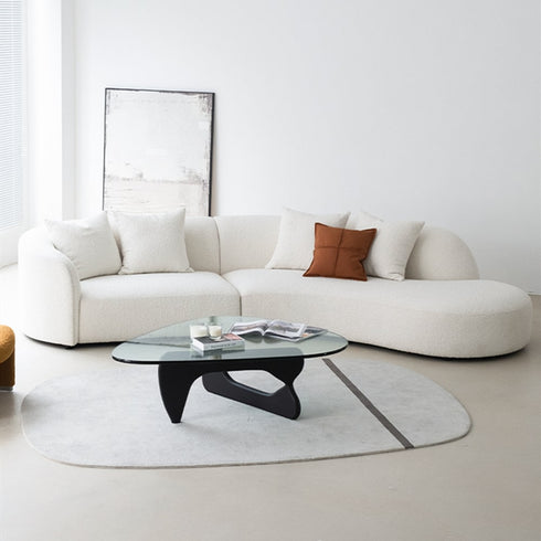 Gene Boucle Round Shaped 4 Seater Sofa Luxury Interior Curved Couch