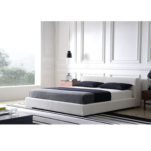 Gibbs Cotton Linen Blend Low Headboard Minimalist Bed Frame