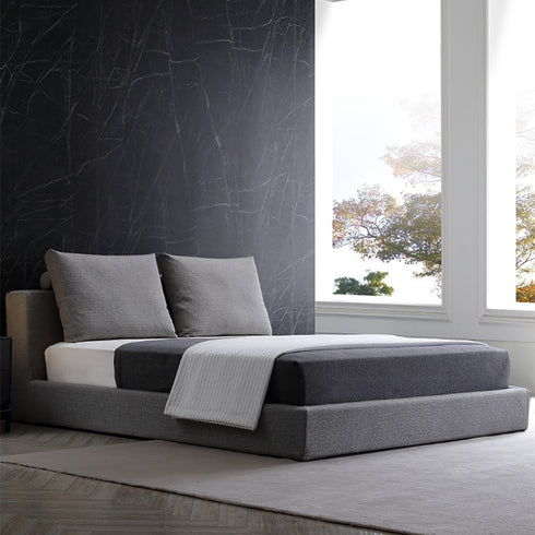 Gibbs Cotton Linen Blend Low Headboard Minimalist Bed Frame