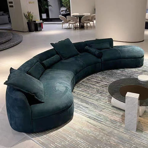 Grace Fabric Curved Sectional Sofa L-Shape Couch