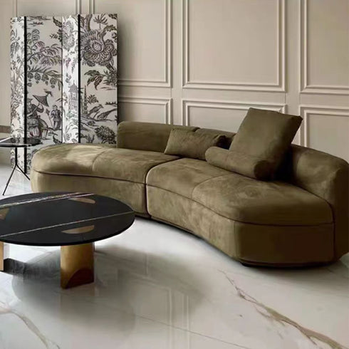 Grace Fabric Curved Sectional Sofa L-Shape Couch