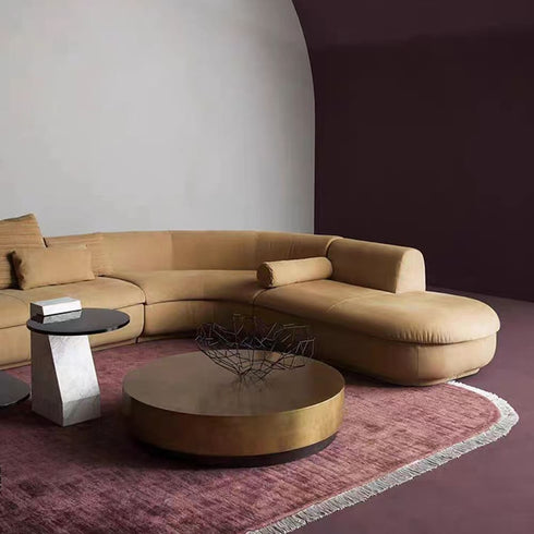 Grace Fabric Curved Sectional Sofa L-Shape Couch