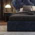 Haden Linen Fabric Wide Headboard Luxury Modern Bed Frame