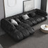 Hardy Black Calf Leather Sectional Sofa L-Shape Couch