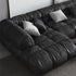 Hardy Black Calf Leather Sectional Sofa L-Shape Couch