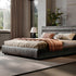 Harue Suede Fabric Modern Upholstered Headboard Bed Frame
