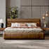 Harue Suede Fabric Modern Upholstered Headboard Bed Frame