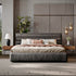 Harue Suede Fabric Modern Upholstered Headboard Bed Frame