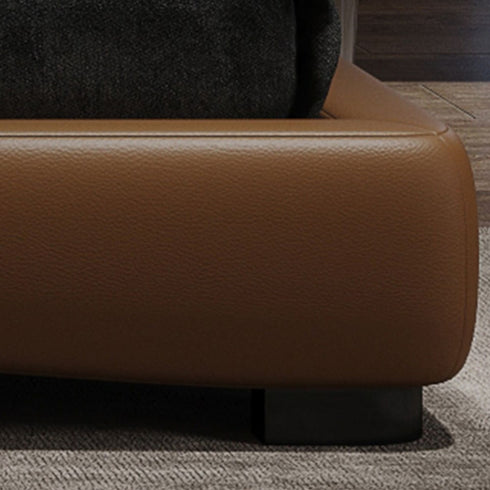 Hazel Microfiber Leather Luxury Curved Headboard Bed Frame
