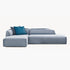 Heloise Fabric Arm Sofa 3 Seater 2-Piece Couch