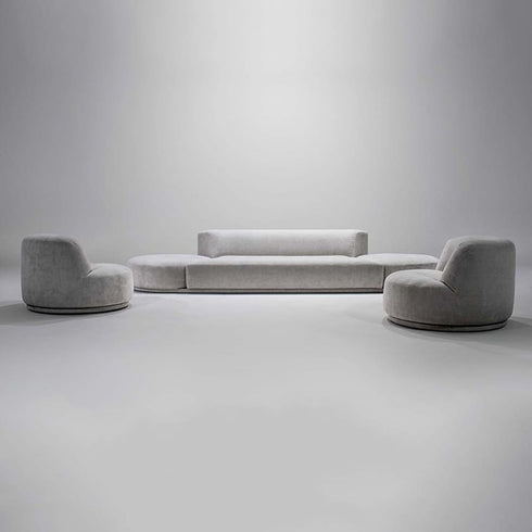 Herbert Suede Fabric Multi Seater Swivel Sofa Designer Couch