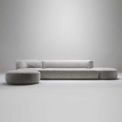 Herbert Suede Fabric Multi Seater Swivel Sofa Designer Couch