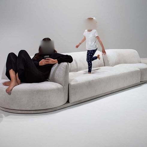 Herbert Suede Fabric Multi Seater Swivel Sofa Designer Couch