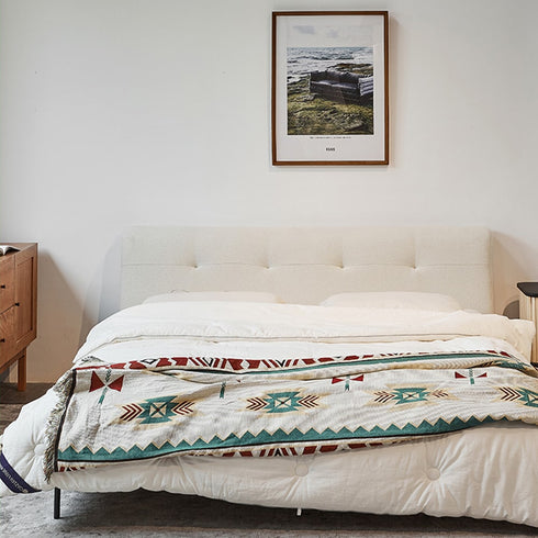 Hewez Boucle Minimalist Bed Frame