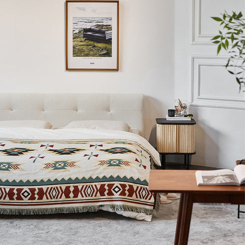 Hewez Boucle Minimalist Bed Frame