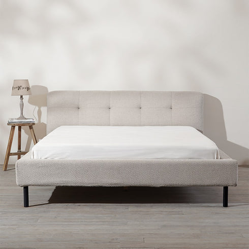 Hewez Boucle Minimalist Bed Frame