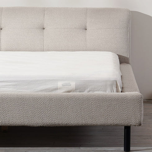 Hewez Boucle Minimalist Bed Frame
