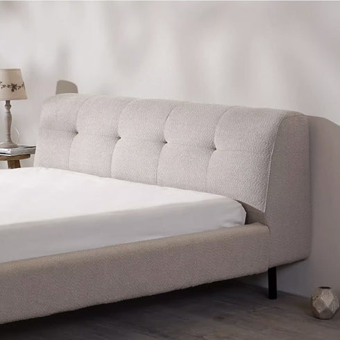Hewez Boucle Minimalist Bed Frame