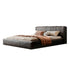 Icnoyotl Suede Fabric Rectangular Headboard Modern Bed Frame