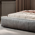Icnoyotl Suede Fabric Rectangular Headboard Modern Bed Frame
