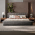 Icnoyotl Suede Fabric Rectangular Headboard Modern Bed Frame