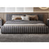 Isley Velvet Fabric Stripe Pattern Bed Frame