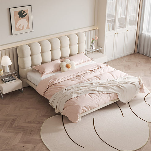 Isra Boucle Puff Upholstered Bed Frame