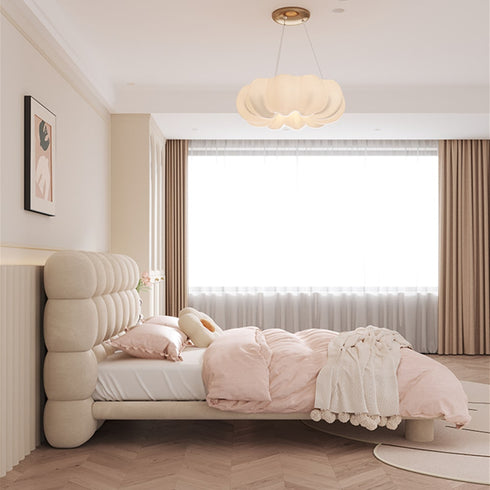 Isra Boucle Puff Upholstered Bed Frame