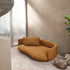 Ivan Velvet Fabric Round Shaped 3-Seater Sofa Modern Couch