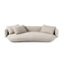 Ivan Velvet Fabric Round Shaped 3-Seater Sofa Modern Couch