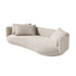 Ivan Velvet Fabric Round Shaped 3-Seater Sofa Modern Couch