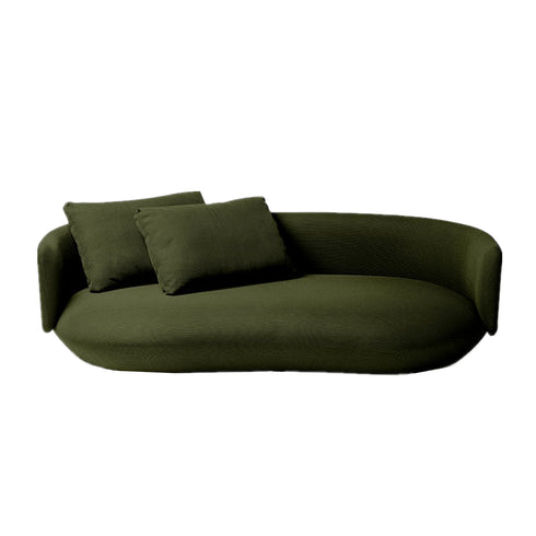 Ivan Velvet Fabric Round Shaped 3-Seater Sofa Modern Couch