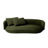Ivan Velvet Fabric Round Shaped 3-Seater Sofa Modern Couch