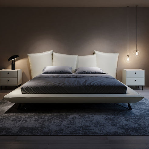 Ives Technology cloth Special Shaped Headboard Luxury Modern Bed Frame