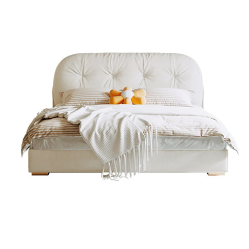 Izel Velvet Upholstered Headboard Modern Bed Frame