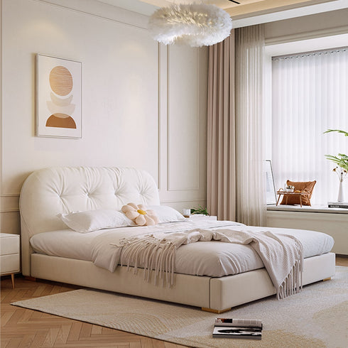 Izel Velvet Upholstered Headboard Modern Bed Frame