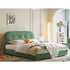 Izel Velvet Upholstered Headboard Modern Bed Frame