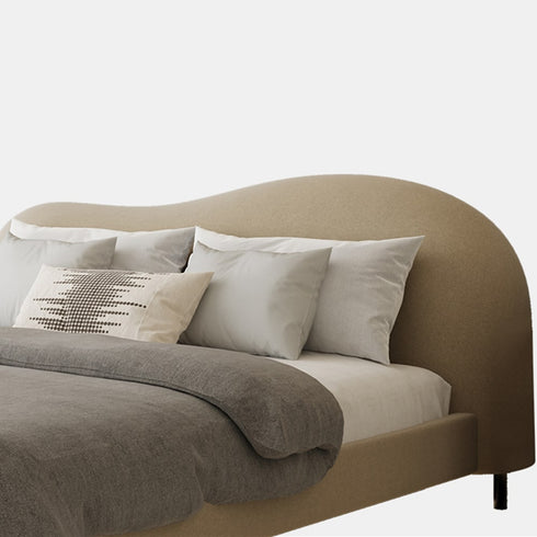 Jalyn Velvet Shaped Headboard Bed Frame